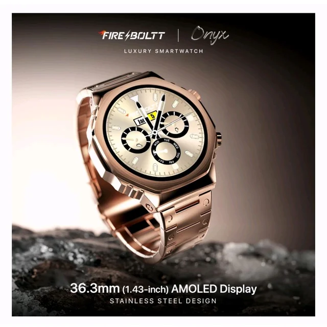 Fire-Boltt Onyx- 36.3mm AMOLED Always On Display Smartwatch Open Box