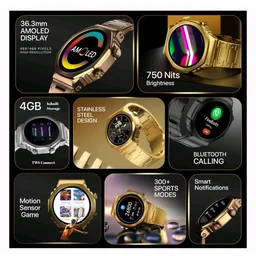 Fire-Boltt Onyx- 36.3mm AMOLED Always On Display Smartwatch Open Box