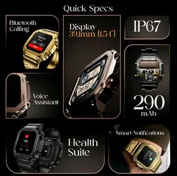 Fire-Boltt Retro 39.1mm (1.54) Display, Bluetooth call, Voice Assistance, Steel Straps Smartwatch (Rose Gold Strap, Free Size)
