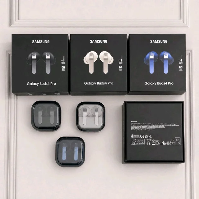 Galaxy Buds4 Pro, Hi-Fi Audio, Voice Detect, 2-way Speaker, Adaptive ANC 2.0 Bluetooth Headset (White, In the Ear