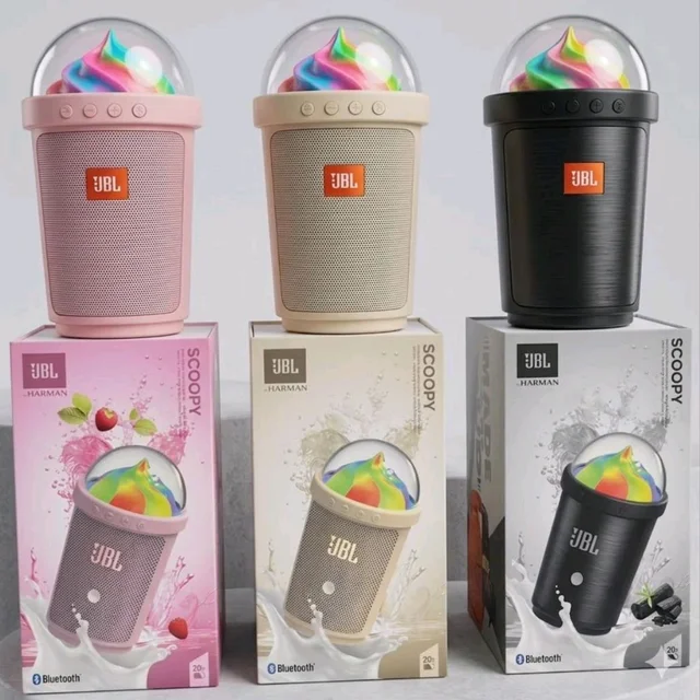 Ice Cream Shape Bluetooth Speaker with LED Light, FM/USB/TF Card & Mic Input 8 W Bluetooth Speaker