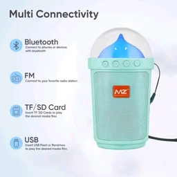 Ice Cream Shape Bluetooth Speaker with LED Light, FM/USB/TF Card & Mic Input 8 W Bluetooth Speaker