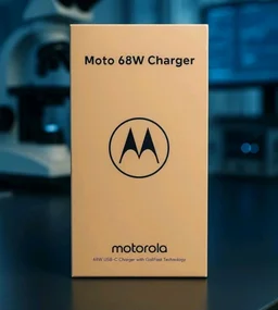 Moto 68 W TurboPower 3.0 5 A Wall Charger for Mobile with Detachable Cable (For Moto g96 5g, Black, Cable Included)
