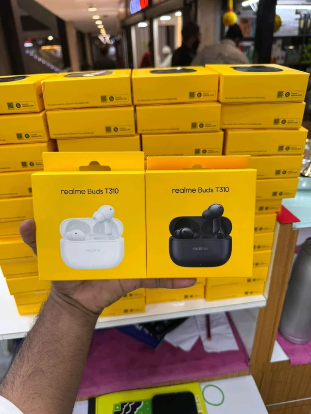 Realme Buds T310 True Wireless in-Ear Earbuds with 46dB Hybrid ANC, 360° Spatial Audio, 12.4mm Dynamic Bass Driver, Upto 40Hrs Battery and Fast Charging (Vibrant