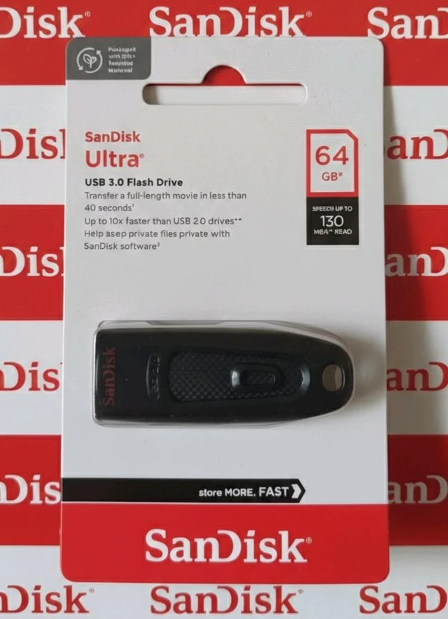 SanDisk Ultra 64GB, USB 3.0, Flash Drive, Upto 130MB/s R, Pendrive, Black, 5Y Warranty (SDCZ48-064G-I35)