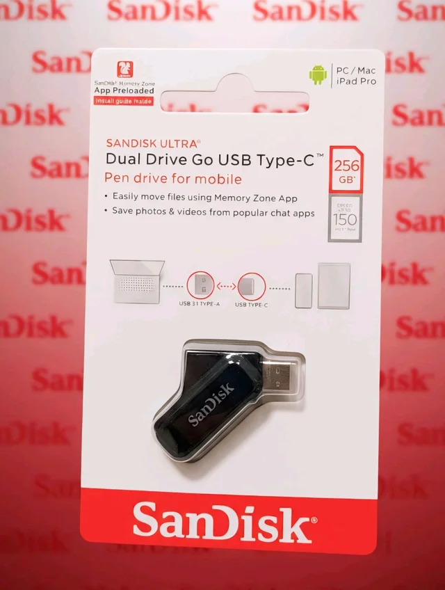 SanDisk Ultra Dual Drive Go Type-C 256GB, OTG, Upto 400MB/S,usb3.2_gen_1 Pendrive, Black, 1Y Warranty (SDDDC3-256G-I46PD)