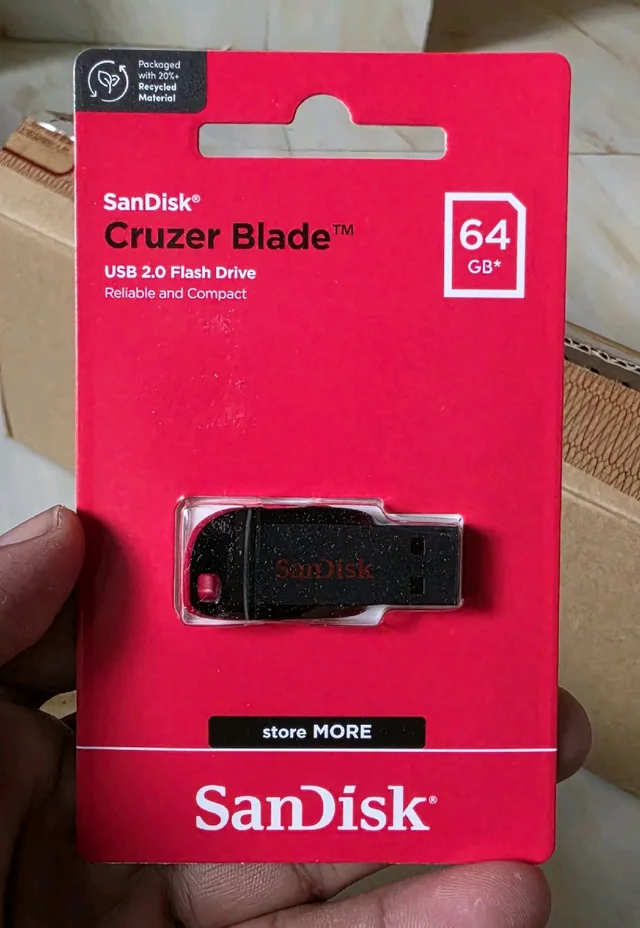Sandisk 64gb 2.0 Pendrive Original With 5 Years Service Center Warranty