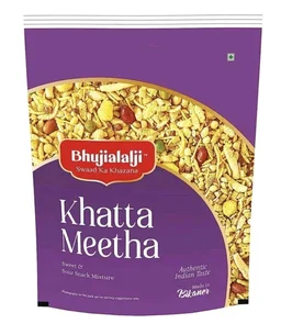 Bhujialalji Khatta Meetha, 400g, Namkeen Snacks Tasty & Crunchy Tea-time Namkeen, All time favourite indian snacks/Namkeen, Ready to eat, Crispy & Light snacks, Pack of 1