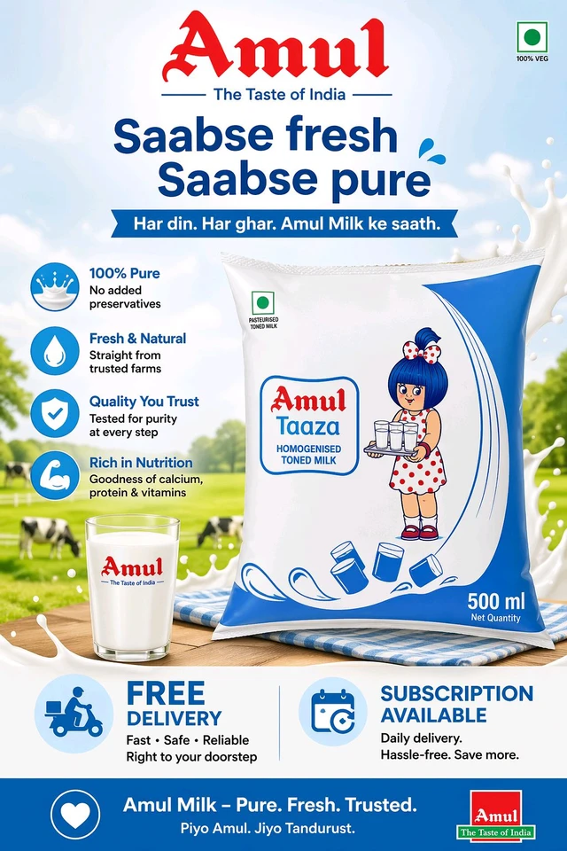 Milk (Amul) 500ml Subscription