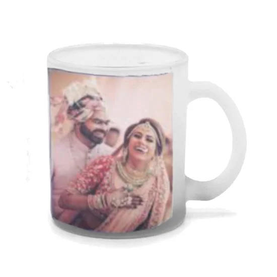 Frosted Glass Mug with Print - 330 ML