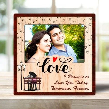 Love Printed Wooden Photo insert Frame - 8x8 inch