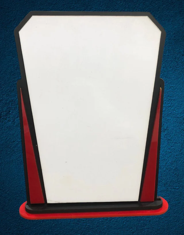 Personalized Wooden Trophy Photo frame for Mother's day gift - 9x6 inch, Red-brown