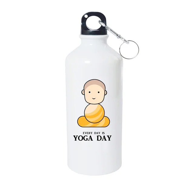 Yoga Day Metal Water Sipper Bottle
