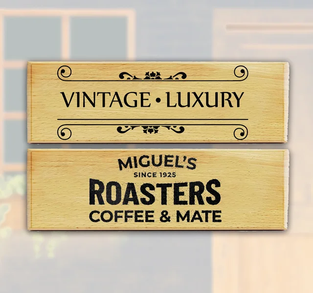 Personalized Laser Engraved Wooden Name Plate - 9x3 inch