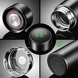 Personalized Laser engraved Temperature Display SS Water Bottle Thermos - 500 ml