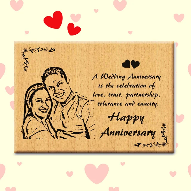 Laser engraved Gift Photo Print Wooden frame