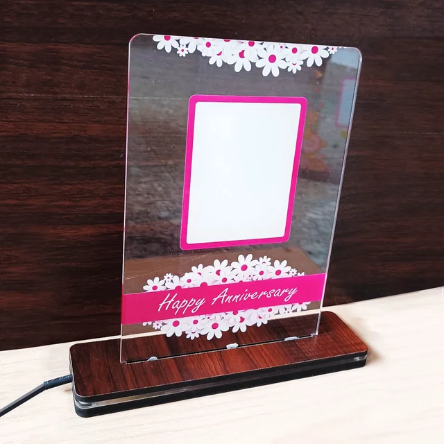 Personalized LED photo frame, Night lamp for anniversary gift - 8x7.5 inch