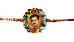 Personalized Rakhi Gift Combo, Rakhi with Table top frame, Photo Rakhi - Metal Rakhi