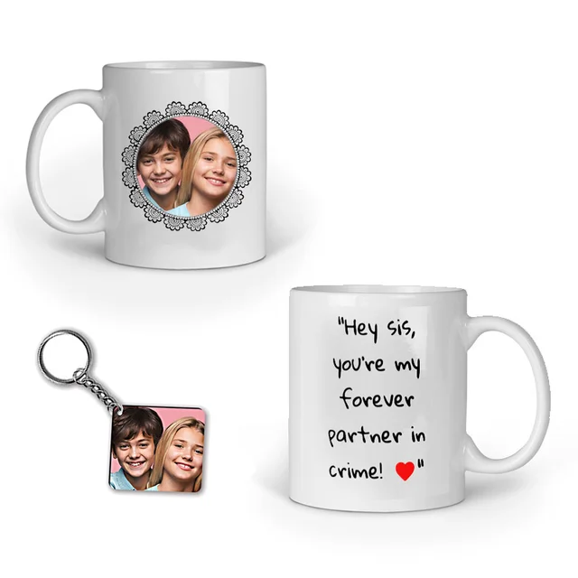 Personalized Rakhi Gift Mug Combo, Rakshabandhan Gift Combo - For Sister