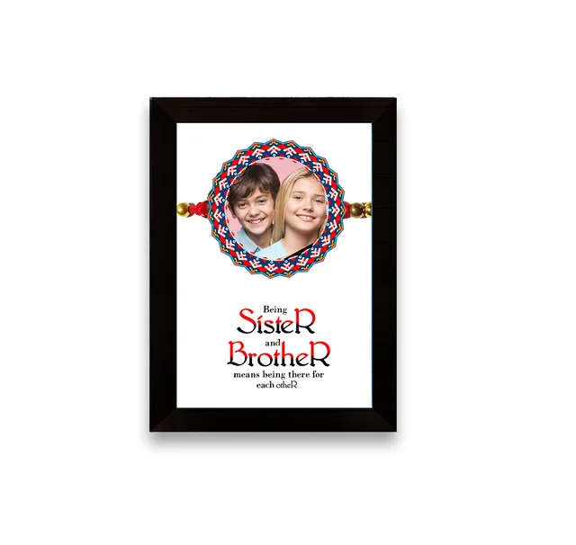 Personalized Photo frame for Rakshabandhan, Rakhi gift frame for brither and Sister - 5 x 7 inch Black