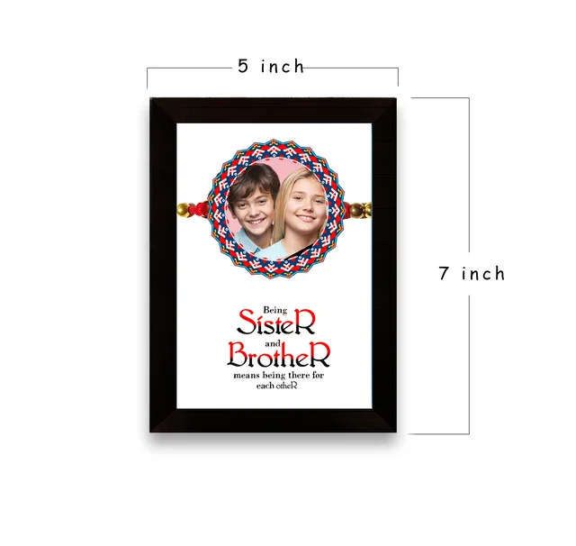 Personalized Photo frame for Rakshabandhan, Rakhi gift frame for brither and Sister - 5 x 7 inch Black