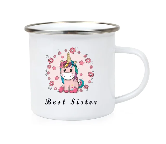 Stainless Steel Enamel Mug for Kids, Rakhi Gift, Rakshabandhan gift - 300 ML, Best Sister