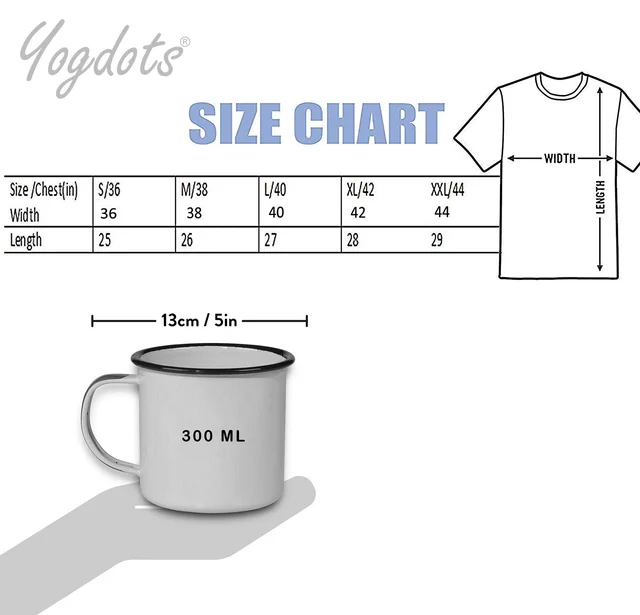 YOGDOTS Adventure Print T-Shirt and Steel Mug Combo for Hiking, Sports, Outing, Picknic or Adventure - M, Gray