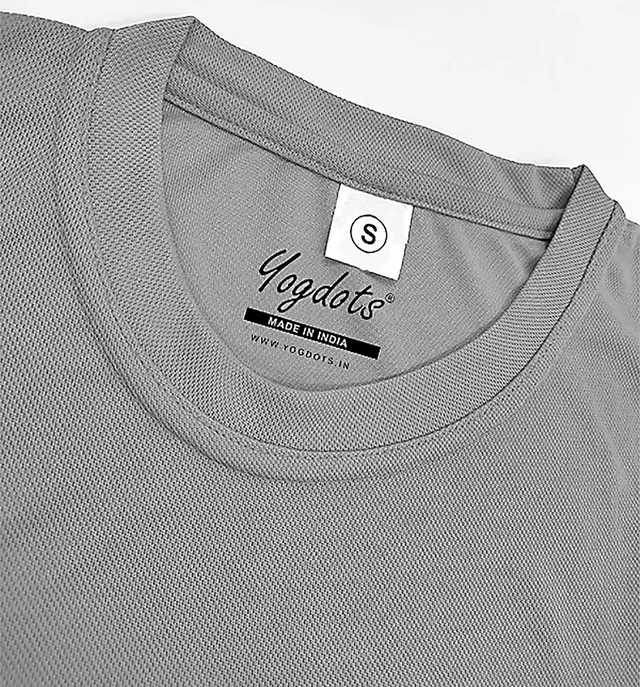 YOGDOTS Adventure Print T-Shirt and Steel Mug Combo for Hiking, Sports, Outing, Picknic or Adventure - M, Gray