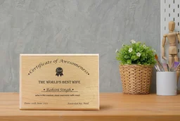 Achchha Gift Wooden Best husband, best wife certificate / award for gift, valantine's day or anniversary gift for wife and husband - 10x8 inch, Husband