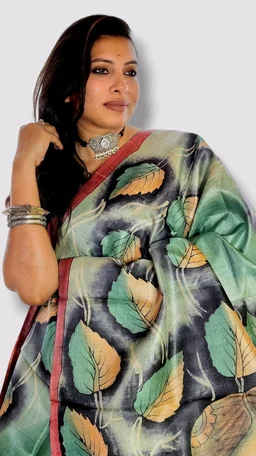 APARAJITA Tussar Hand Paint Saree