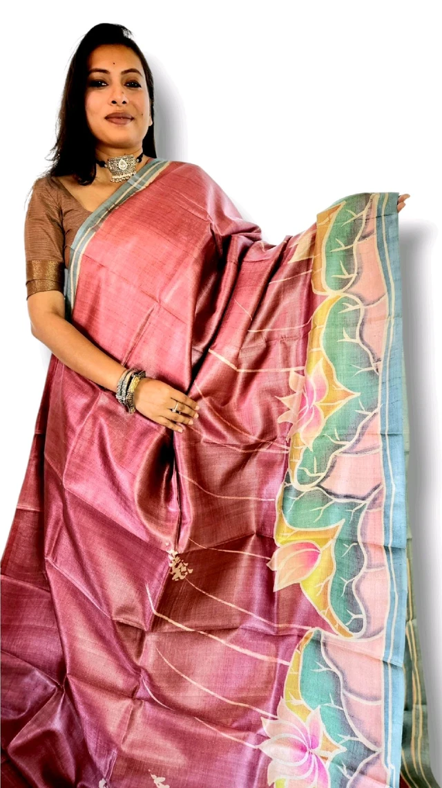 APARAJITA Tussar Hand Paint Saree