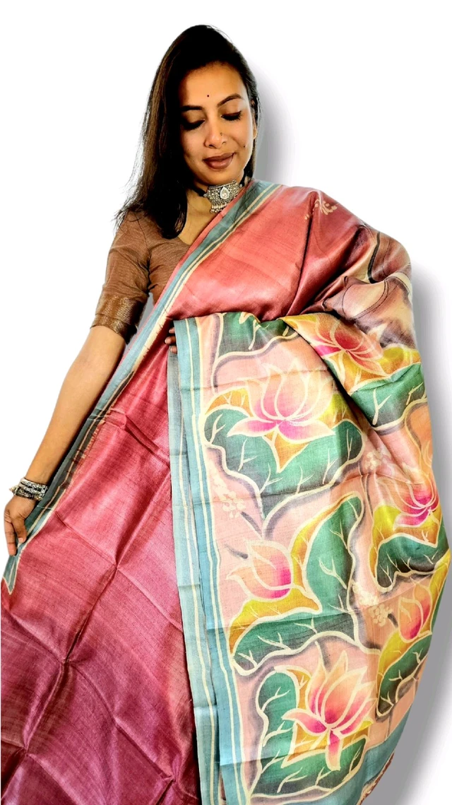 APARAJITA Tussar Hand Paint Saree