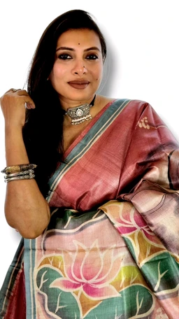APARAJITA Tussar Hand Paint Saree