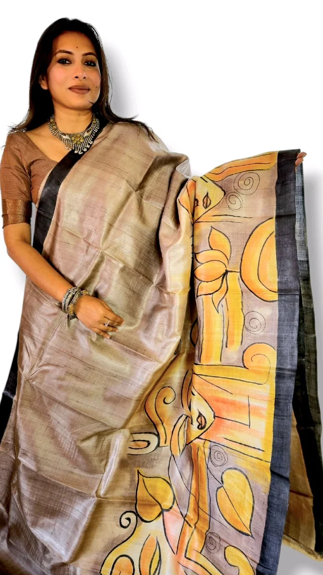 APARAJITA Tussar Hand Paint Saree
