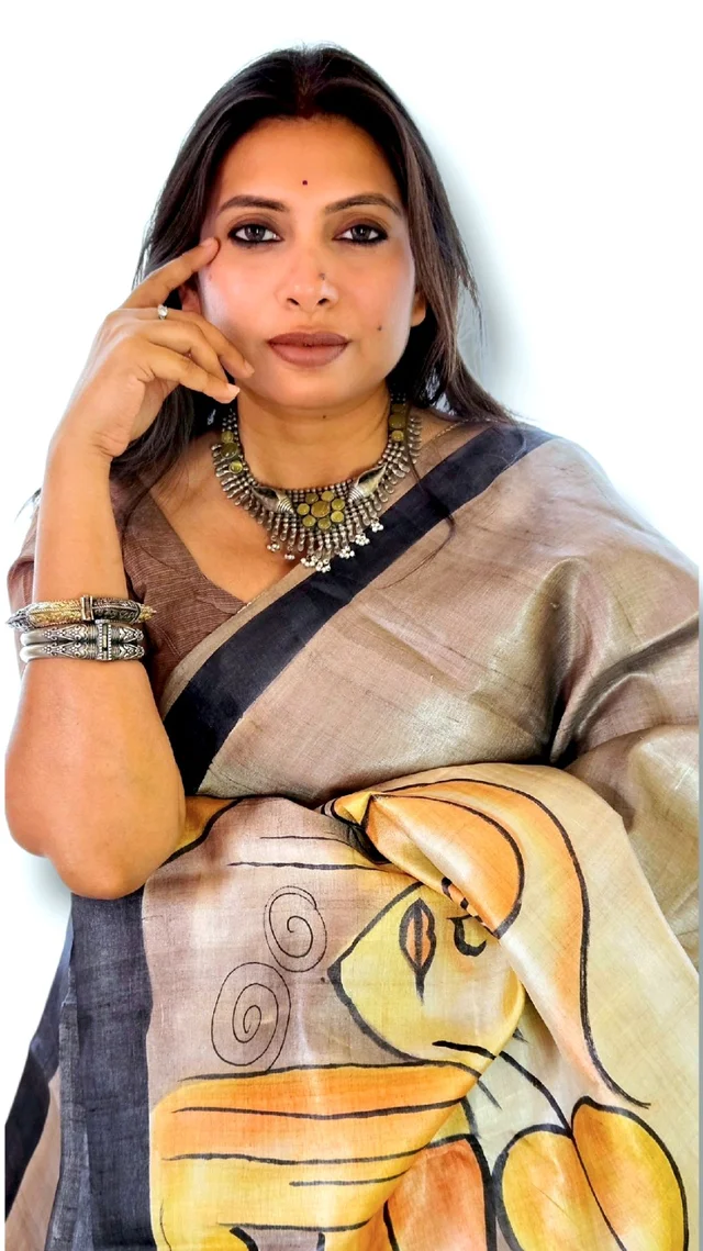 APARAJITA Tussar Hand Paint Saree