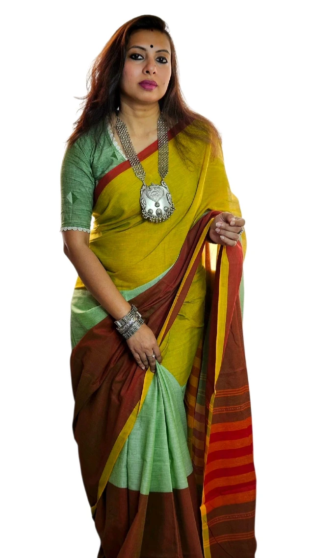 APARAJITA Pure Cotton Dhonekhali Saree