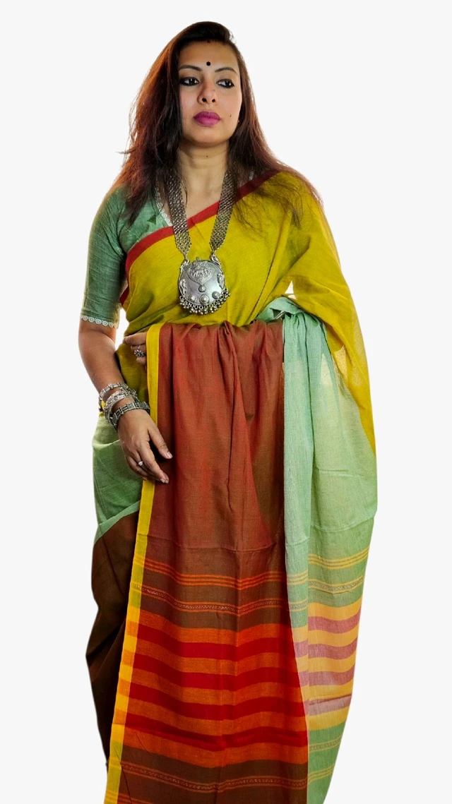 APARAJITA Pure Cotton Dhonekhali Saree