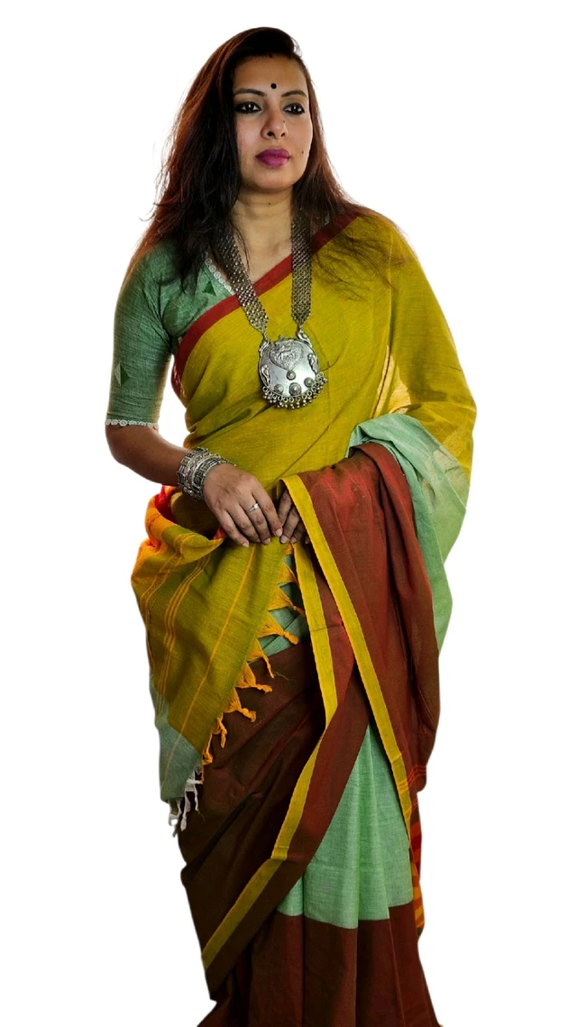 APARAJITA Pure Cotton Dhonekhali Saree