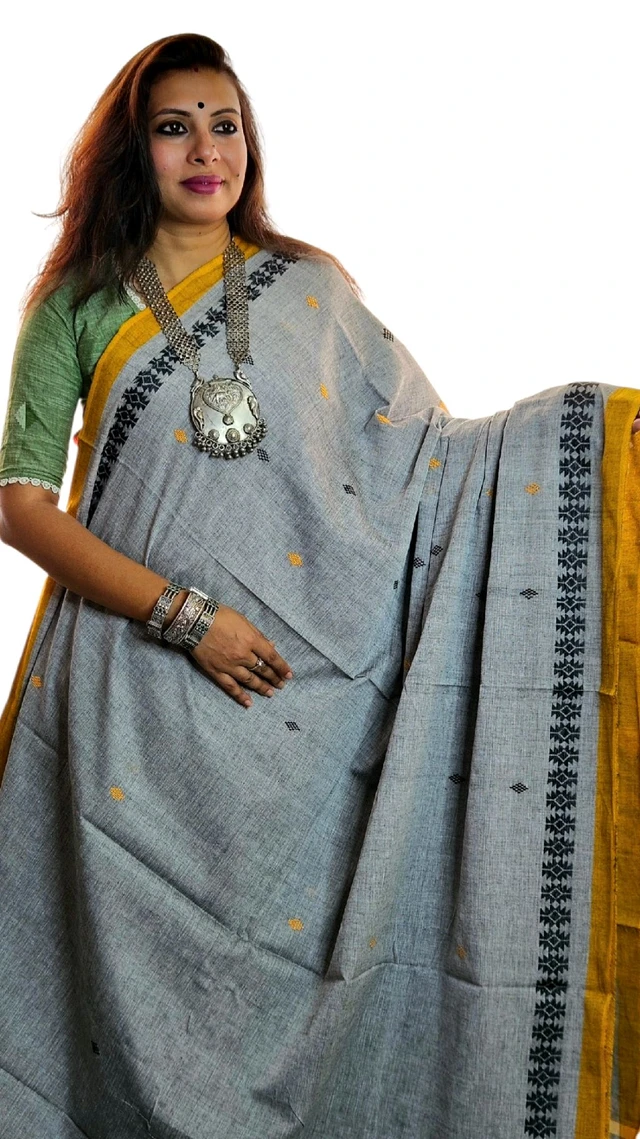 APARAJITA Pure Cotton Dhonekhali Saree