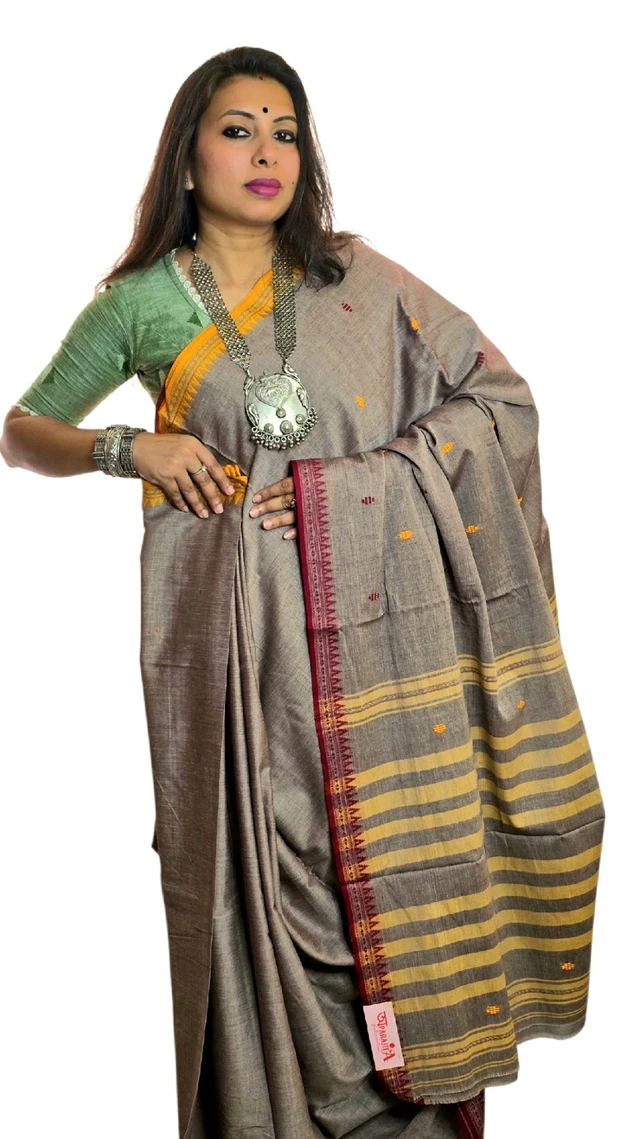 APARAJITA Pure Cotton Dhonekhali Saree