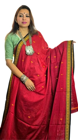 APARAJITA Pure Cotton Dhonekhali Saree