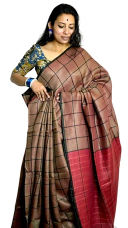 APARAJITA Checks Linen Sarees