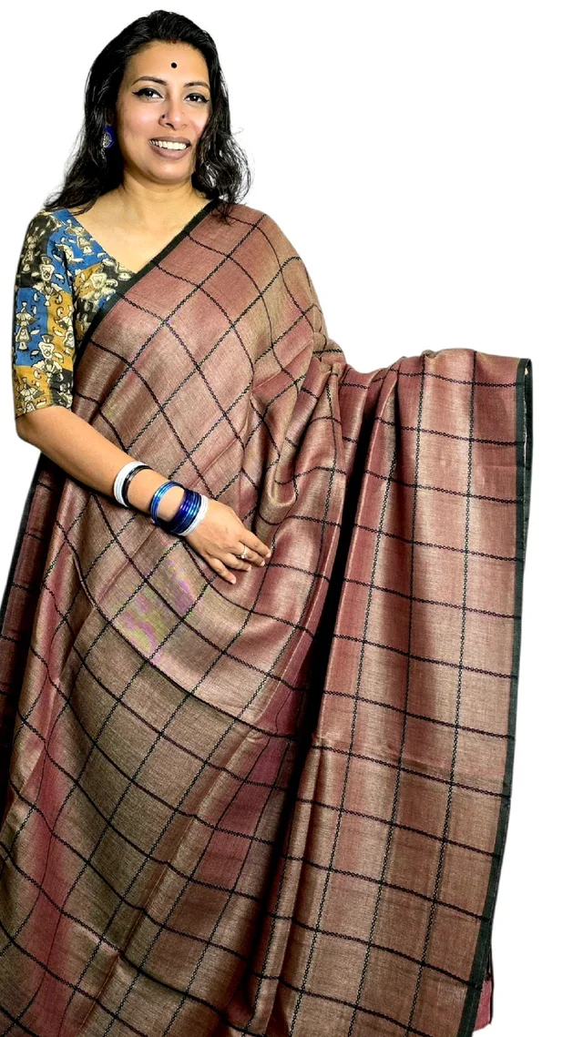 APARAJITA Checks Linen Sarees