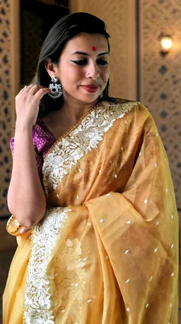 APARAJITA Organza Party Wear Saree - Beige