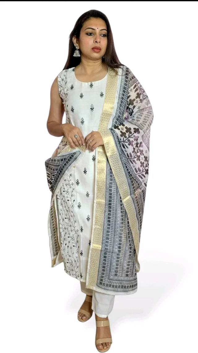 APARAJITA Festive 3Pc Kurti Set - L