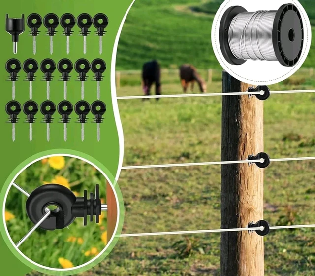Shrangi Heavy Plastic Corner Insulator Used for Solar Zatka Machine Fencing with Clutch Wire Also Used for Fencing in Farm| Industrial Park| Garden| Home| White Heavy Plastic Insulator Pack of 50