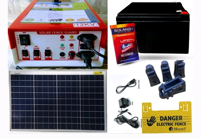 Shrangi  Jhatka Machine Full Set AC DC 12KV 60 Acre (Machine,12V Battery, 40 Watt Solar Panel,100 Insulator)