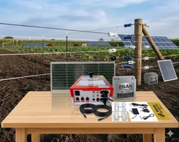 Shrangi Jhatka Machine Full Set AC DC 12KV 60 Acre (Machine,12V 26ah lithium Battery, 50 Watt Solar Panel,150 Insulator, 25 Corner)