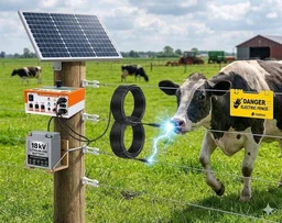 Shrangi Jhatka Machine Full Set AC DC 15KV 100 Acre (Machine,12V 18ah lithium Battery, 50 Watt Solar Panel,100 Insulator)
