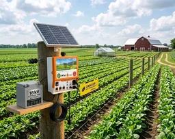 Shrangi Jhatka Machine Full Set AC DC 15KV 100 Acre (Machine,12V 18ah lithium Battery, 50 Watt Solar Panel,100 Insulator)